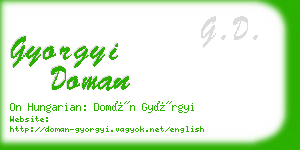 gyorgyi doman business card